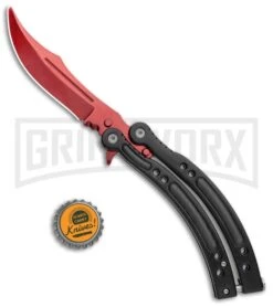 Andux CS Red/Black Balisong Butterfly Kinfe W/Black Handle/ Inlays -Red Plain 7 Andux CS Red/Black Balisong Butterfly Kinfe W/Black Handle/ Inlays -Red Plain -Kershaw Sale Store Andux CS Red Black Balisong Butterfly Black Inlay Bowie Red Plain GX 35607 jr bottlecap large
