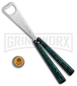 BB Barfly Green Circuit Bottle Opener Butterfly Trainer - Satin -Kershaw Sale Store BB Barfly Bottle Opener Butterfly Trainer Circuit Green Black BHQ 75545 jr bottlecap large
