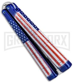 BB Barfly Wild American Flag Bottle Opener Butterfly Trainer 4TH18 -Kershaw Sale Store BB Barfly Bottle Opener Butterfly Trainer Wild American Flag BHQ 83042 jr side large
