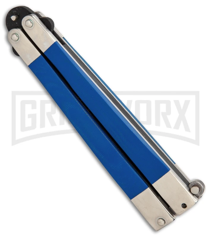 Bear & Son Blue G-10 Butterfly Knife - Black Plain 2 Bear & Son Blue G-10 Butterfly Knife - Black Plain - Image 2