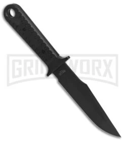 Bear Edge Bowie Black G-10 Fixed Blade With Ballistic Sheath - Black Plain -Kershaw Sale Store Bear Edge Bowie black G10 balistic sheath black 61108 BHQ 68027 er side large