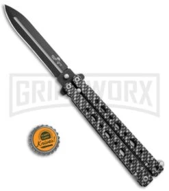 Bear OPS Bear Song V Sim Carbon Fiber Balisong Butterfly Knife - Black Plain 7 Bear OPS Bear Song V Sim Carbon Fiber Balisong Butterfly Knife - Black Plain -Kershaw Sale Store Bear OPS Bear Song 500 Butterfly Sim Carbon Fiber Black BHQ 35746 jr bottlecap large