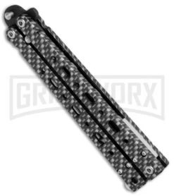 Bear OPS Bear Song V Sim Carbon Fiber Balisong Butterfly Knife - Black Plain 6 Bear OPS Bear Song V Sim Carbon Fiber Balisong Butterfly Knife - Black Plain -Kershaw Sale Store Bear OPS Bear Song 500 Butterfly Sim Carbon Fiber Black BHQ 35746 jr side large