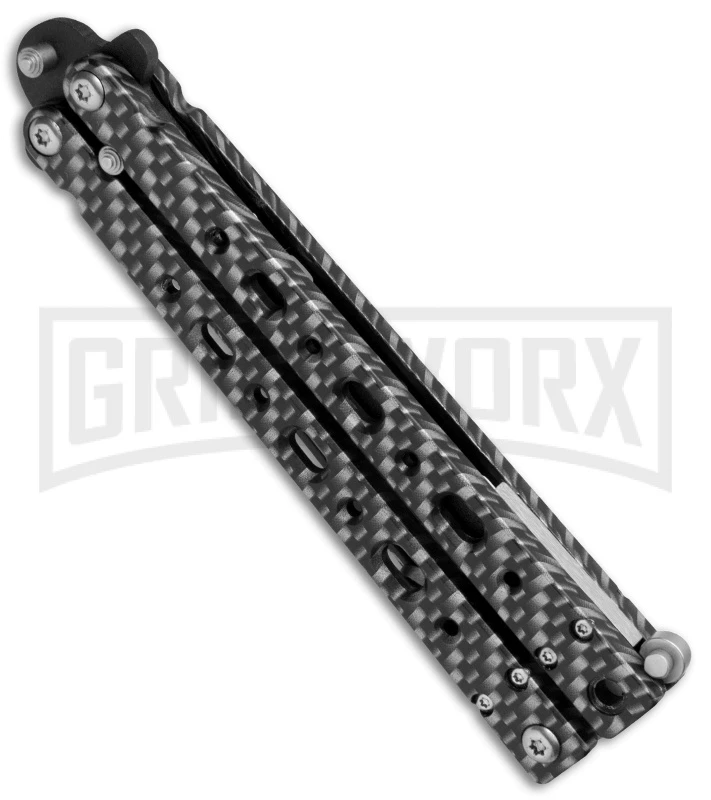 Bear OPS Bear Song V Sim Carbon Fiber Balisong Butterfly Knife - Black Plain 2 Bear OPS Bear Song V Sim Carbon Fiber Balisong Butterfly Knife - Black Plain - Image 2