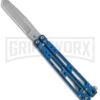 Bear OPS Bear Song IV Blue Raindrop Balisong Butterfly Knife - Tanto Bead Blast -Kershaw Sale Store Bear OPS Bear Song IV Tanto Butterfly Blue Raindrop BB B 410 AIBD AP 35035 BHQ 67848 jr 2 large