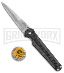 Bear OPS 300 Stiletto Carbon Fiber Folding Knife - Satin Plain -Kershaw Sale Store Bear OPS Stiletto cf satin BHQ 67551 er size large 1