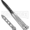 Bear OPS Bear Song IV Silver Balisong Butterfly Knife W/Trainer - Black Plain -Kershaw Sale Store Bear Ops Bear Song IV Aluminum trainer black BHQ 74868 er large