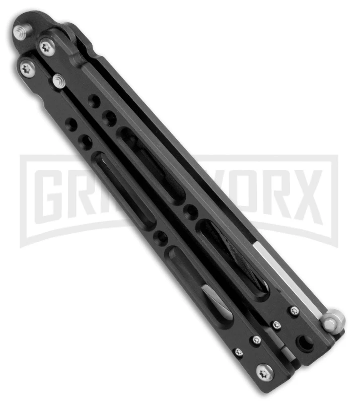 Bear OPS Bear Song IV Black Balisong Butterfly Knife W/Trainer - Black Plain 5 Bear OPS Bear Song IV Black Balisong Butterfly Knife W/Trainer - Black Plain - Image 5