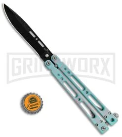 Bear Ops Bear Song IV Cyan Speckle Blue Butterfly Knife - Black -Kershaw Sale Store Bear Ops Bear Song IV Butterfly Cyan Speckle Blue Black B 400 AICY B BHQ 83465 jr bottlecap large
