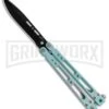 Bear Ops Bear Song IV Cyan Speckle Blue Butterfly Knife - Black