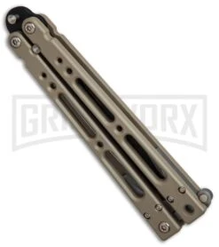 Bear OPS Bear Song IV Light Sand Balisong Butterfly Knife W/Trainer - Black -Kershaw Sale Store Bear Ops Bear Song IV Light Sand trainer black BHQ 78831 er side large