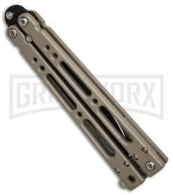 Bear OPS Bear Song IV Light Sand Balisong Butterfly Knife W/Trainer - Black -Kershaw Sale Store Bear Ops Bear Song IV Light Sand trainer black BHQ 78831 er spine large