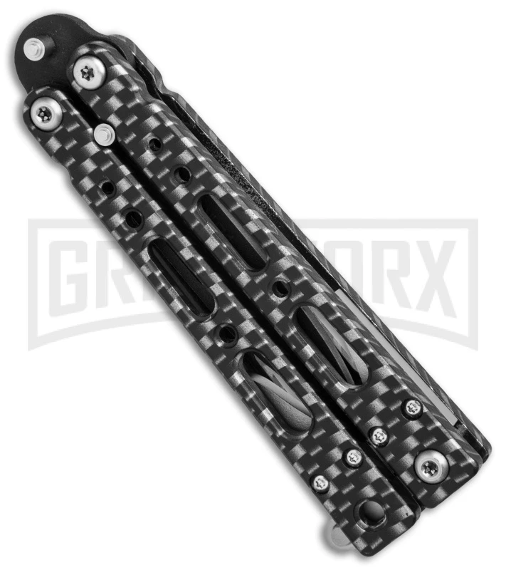 Bear OPS Bear Song IV Sim. Carbon Fiber Small Butterfly Knife - Black Plain 3 Bear OPS Bear Song IV Sim. Carbon Fiber Small Butterfly Knife - Black Plain - Image 3