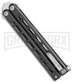Bear Ops Bear Song VIII Black Butterfly Knife - Bayonet Satin Plain -Kershaw Sale Store Bear Ops Bear Song VIII Butterfly Bayo Black Satin B 820 SSBK S BHQ 107304 jr side large 1