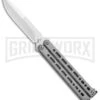 Bear Ops Bear Song VIII Gray Butterfly Knife - Bayonet Satin Plain -Kershaw Sale Store Bear Ops Bear Song VIII Butterfly Bayo Satin B 820 SS S BHQ 102071 jr large