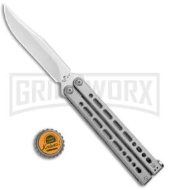 Bear Ops Bear Song VIII Gray Butterfly Knife - Clip Point Satin Plain 7 Bear Ops Bear Song VIII Gray Butterfly Knife - Clip Point Satin Plain -Kershaw Sale Store Bear Ops Bear Song VIII Butterfly DP Satin B 800 SS S BHQ 102069 jr bottlecap large