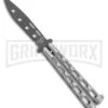 Bear & Son 115TR Large Silver Vein Butterfly Knife Trainer - Black 9 Bear & Son 115TR Large Silver Vein Butterfly Knife Trainer - Black -Kershaw Sale Store Bear Son 115TR Large Butterfly Trainer Silver Vein Black BHQ 107300 jr large