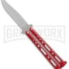 Bear & Son Knives Red Large 117 Balisong Butterfly Knife - Satin Plain 4TH18 9 Bear & Son Knives Red Large 117 Balisong Butterfly Knife - Satin Plain 4TH18 -Kershaw Sale Store Bear Son 117 large butterfly knife red satin BHQ 72584 er large