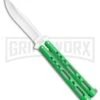 Bear & Son Knives Green Large 117 Balisong Butterfly Knife - Satin Plain -Kershaw Sale Store Bear Son Butterfly Green 117GR BHQ 114199 LS large
