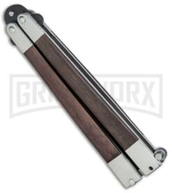 Bear & Son Black Walnut Butterfly Knife - Black Plain -Kershaw Sale Store Bear Son Butterfly Knife Black Walnut Black BW17T BHQ 77785 jr side large