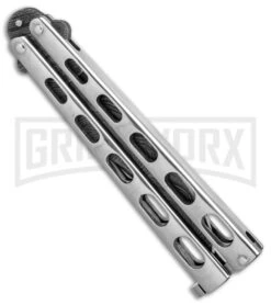 Bear &Son Knives SS14D Stainless Steel Butterfly Knife - Clip Point Damascus -Kershaw Sale Store Bear Son Clip Point Butterfly SS Damascus BHQ 88016 er spine large