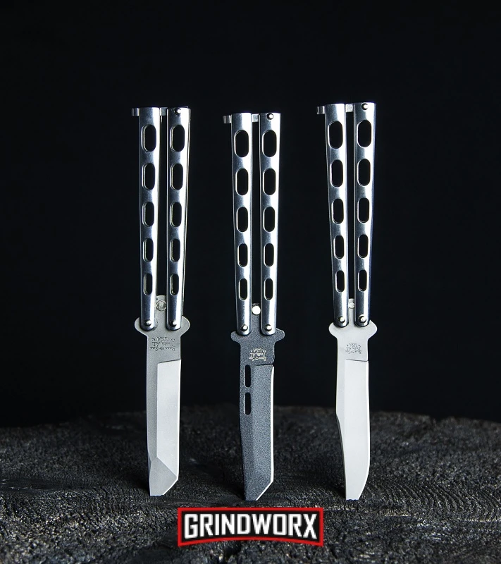 Bear & Son Knives 15 Stainless Steel Butterfly Knife - Tanto Black Plain 5 Bear & Son Knives 15 Stainless Steel Butterfly Knife - Tanto Black Plain - Image 5
