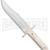 Bear & Son Bowie White Bone Fixed Blade - Satin Plain -Kershaw Sale Store Bear and Son Bowie White Bone Satin WSB02 BP 22033 jr large