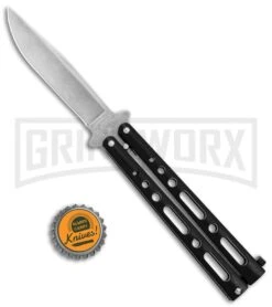 Bear & Son Butterfly Knife Black Steel - Clip Point Plain 7 Bear & Son Butterfly Knife Black Steel - Clip Point Plain -Kershaw Sale Store Bear and Son Butterfly Black SW BHQ 135110 jr bottlecap large