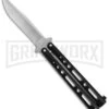 Bear & Son Butterfly Knife Black Steel - Clip Point Plain -Kershaw Sale Store Bear and Son Butterfly Black SW BHQ 135110 jr large