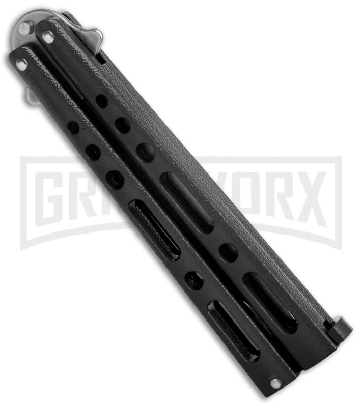 Bear & Son Butterfly Knife Black Steel - Clip Point Plain 3 Bear & Son Butterfly Knife Black Steel - Clip Point Plain - Image 3
