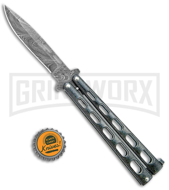 Bear & Son 115GXD Galaxy Butterfly Knife - Damascus Plain 4 Bear & Son 115GXD Galaxy Butterfly Knife - Damascus Plain - Image 4