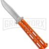 Bear & Son Butterfly Knife Orange Steel - Clip Point Plain -Kershaw Sale Store Bear and Son Butterfly Orange SW BHQ 135322 jr large