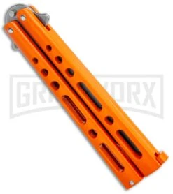 Bear & Son Butterfly Knife Orange Steel - Clip Point Plain 6 Bear & Son Butterfly Knife Orange Steel - Clip Point Plain -Kershaw Sale Store Bear and Son Butterfly Orange SW BHQ 135322 jr side large