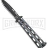 Bear & Son 115GX Galaxy Butterfly Knife - Black Plain 9 Bear & Son 115GX Galaxy Butterfly Knife - Black Plain -Kershaw Sale Store Bear and Son Large Butterfly Galaxy Black BHQ 141493 jr large