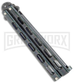 Bear And Son Knives 114GXD Galaxy Balisong Butterfly Knife - Damascus Plain -Kershaw Sale Store Bear and Son Large Butterfly Galaxy Damascus BHQ 142578 jr side large