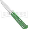 Benchmark Balisong Green Butterfly Knife - Satin Plain -Kershaw Sale Store Benchmark BM010 Green Balisong Butterfly Satin BM010 BHQ 115068 jr large