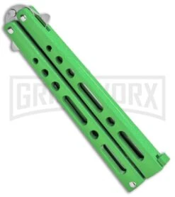 Benchmark Balisong Green Butterfly Knife - Satin Plain 6 Benchmark Balisong Green Butterfly Knife - Satin Plain -Kershaw Sale Store Benchmark BM010 Green Balisong Butterfly Satin BM010 BHQ 115068 jr side large 1
