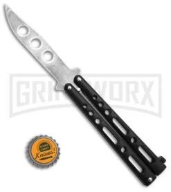 Benchmark Black Butterfly Trainer Knife - Stonewash Dull -Kershaw Sale Store Benchmark Butterfly Rrainer Black SW BHQ 137773 td size large