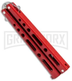 Benchmark BM009 Red Balisong Butterfly Knife - Satin Plain 6 Benchmark BM009 Red Balisong Butterfly Knife - Satin Plain -Kershaw Sale Store Benchmark Red Buttefly Knife Satin BM009 BHQ 74287 jr side large