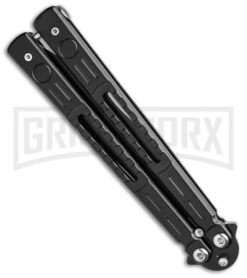 Chalkhill Balisong Butterfly Knife - Black Tanto Skeletonized 6 Chalkhill Balisong Butterfly Knife - Black Tanto Skeletonized -Kershaw Sale Store Black Balisong Clip Point Butterfly Knife Black Finish GX 37653 td side large 1