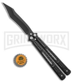 Chalkhill Balisong Butterfly Knife - Black Tanto Skeletonized 7 Chalkhill Balisong Butterfly Knife - Black Tanto Skeletonized -Kershaw Sale Store Black Balisong Clip Point Butterfly Knife Black Finish GX 37653 td size large 1