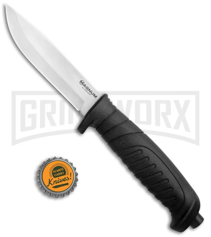 Boker Magnum Knivgar Black Polymer Fixed Blade Knife - Satin Plain 4 Boker Magnum Knivgar Black Polymer Fixed Blade Knife - Satin Plain - Image 4