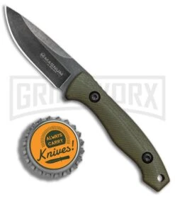 Boker Magnum Lil Friend OD Green G-10 Fixed Blade Knife - Black SW -Kershaw Sale Store Boker Magnum Lil Friend Drop BHQ 80830 er bottlecap large