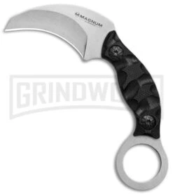 Boker Magnum Neck Bit Black G-10 Karambit Fixed Blade Knife - Stonewash
