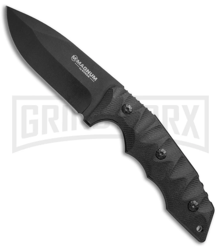 Boker Magnum Nightshade Black G-10 Fixed Blade Knife - Black Plain 1 Boker Magnum Nightshade Black G-10 Fixed Blade Knife - Black Plain