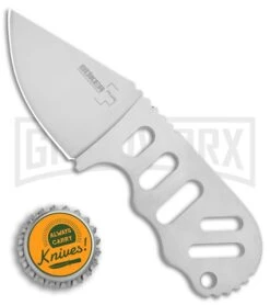 Böker Plus Subcom 02BO012 Fixed Blade Knife - Gray Plain -Kershaw Sale Store Boker Subcom stainless handle gray 02BO012 BHQ 68120 jr bottlecap large