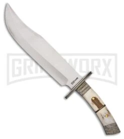 Brian Wilhoite Canyon Diablo Bowie Brown Stag Fixed Blade Knife - Satin Plain