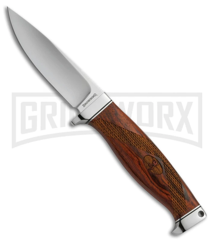 Browning Bush Craft Ignite Cocobolo Fixed Blade Knife - Mirror Plain 1 Browning Bush Craft Ignite Cocobolo Fixed Blade Knife - Mirror Plain