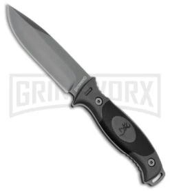 Browning Ignite Black/Gray Polymer Fixed Blade Knife - Gray Plain