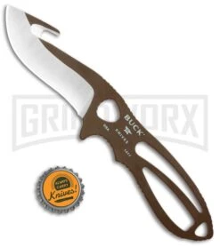 Buck Knives Buck PakLite Large Skinner Guthook Brown Fixed Blade Knife - Satin Recurve -Kershaw Sale Store Buck PackLite Large skinner guthook Brown Satin 0141BRG BHQ 106681 jr bottlecap large